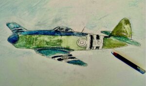 Korean-war-aircraft-Sarah Bird-mixed media