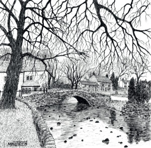 Malham Bridge- Ink-Pen-Graphite-Murray Ince