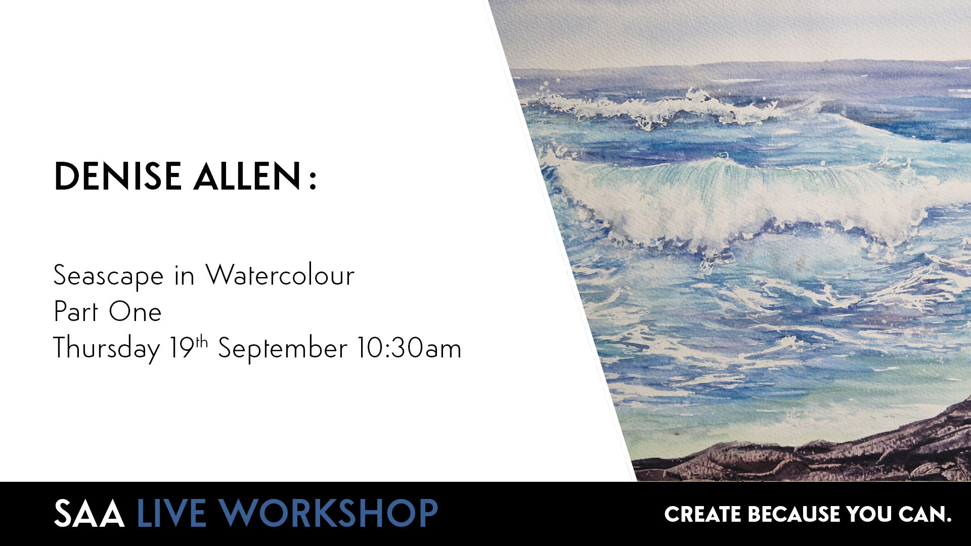 SAA Live – Denise Allen – Seascape in Watercolour