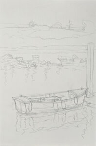 Reflections on Water in Acrylic - Step 1 create your underdrawing and plan your composition