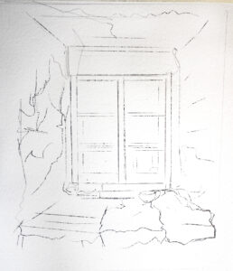 Capturing Light and Texture in Watercolour - draw your sketch
