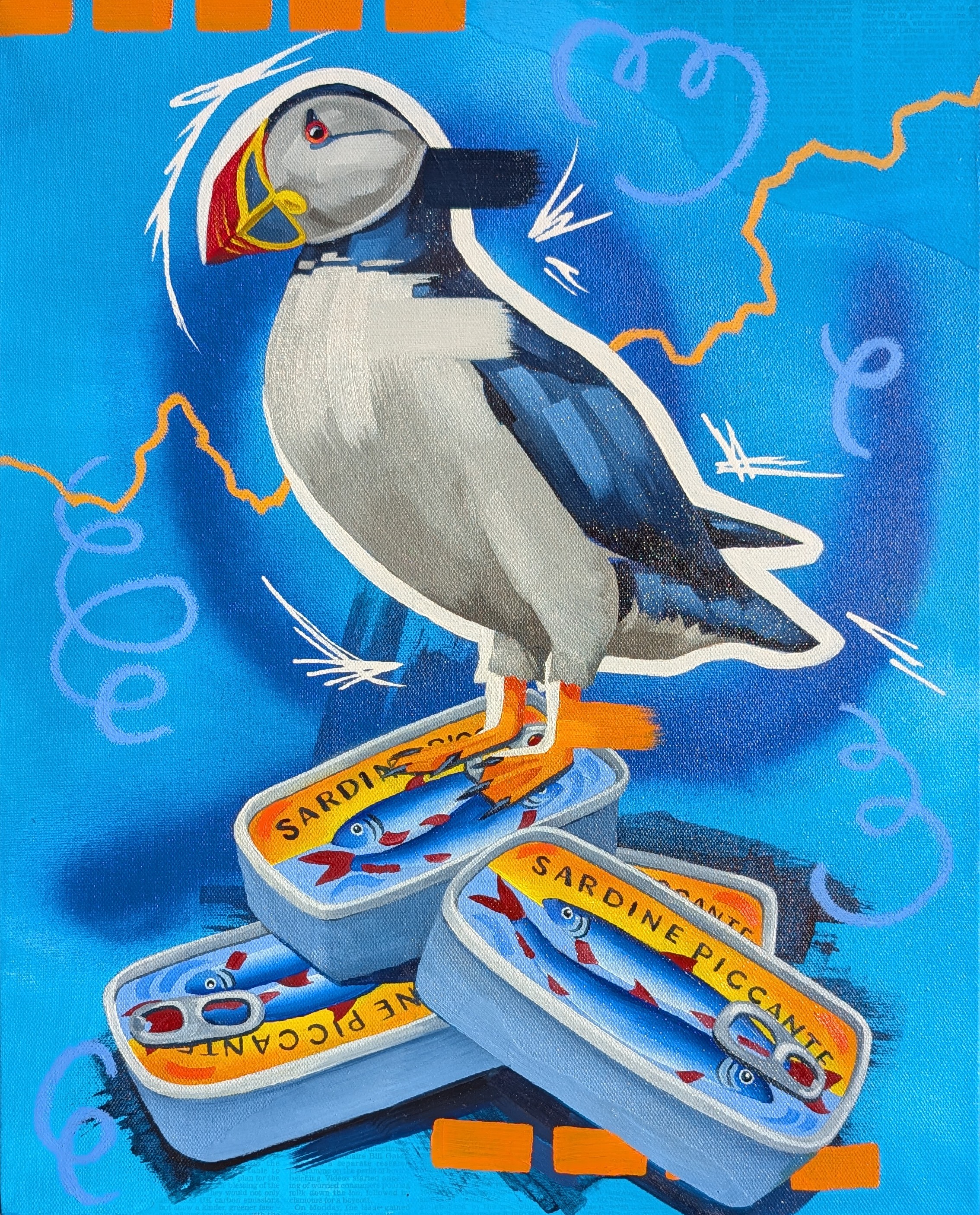 Exclusive - Street Art Inspired Puffin in Mixed Media with Sam B ...